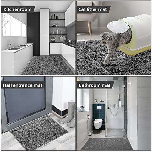 Motsamla Cat Litter Mat, Litter Trapping Mat Soft on Kitty Paws, 47" x 35" Kitten Litter Box Mat for Cleaner Floors, Water...