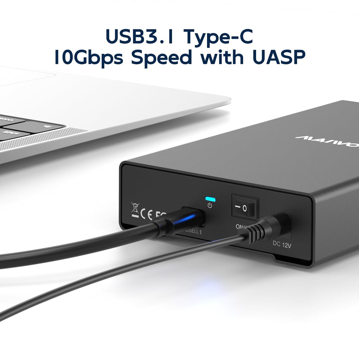 Maiwo Hard Drive Enclosure For 2.5 3.5 Inch Sata Ssd Hdd, Usb 3.1 Gen2 Type-C 10Gbps Speed With Uasp, 24Tb Capacity, Usb To Exte