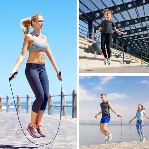 12Pcs Jump Ropes with Ball Bearings,Adjustable Skipping Rope with Soft Foam Handles,Tangle-Free Rapid Speed Jumping Rope f...