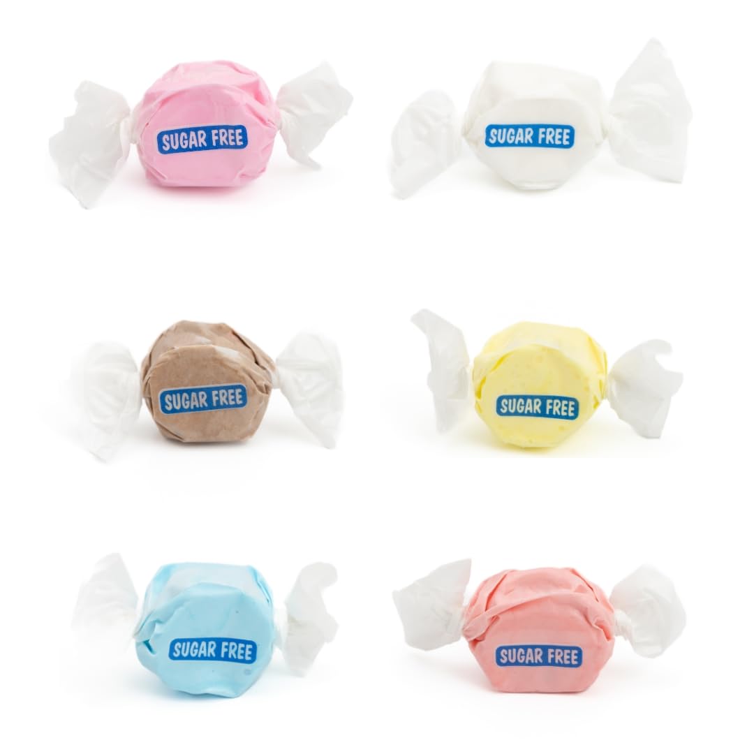 Taffy Shop Sugar Free Favorites, Salt Water Taffy - Assorted Gourmet Soft Chewy Candy, Variety Pack, Bulk Sweet Snack, Fresh Gif