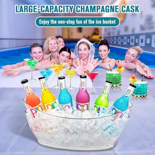 Ice Buckets for Parties, 2 PCS Ice Bucket for Cocktail Bar, 5.5L Drink Buckets for Parties, Wine Cooler, Champagne, Cockta...