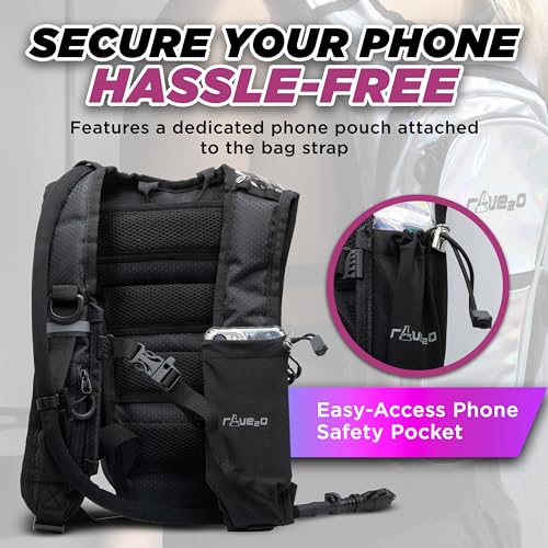Rave2o Rave Hydration Backpack β Anti-Theft Festival Hydration Pack with 1.5L Leakproof TPU Bladder β Slim, Insulated Wate...