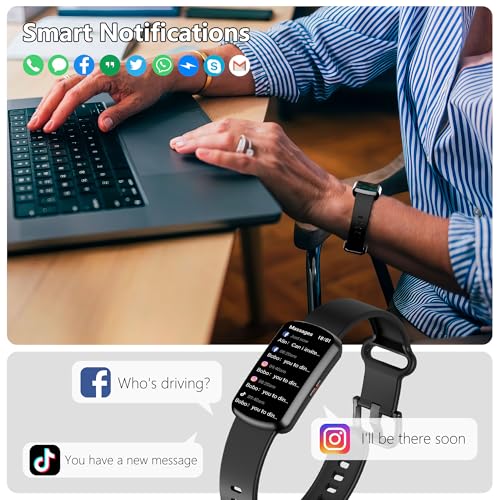 JYUAJOI Health Fitness Tracker, Smart Watch with 24/7 Heart Rate and Blood Pressure Monitor, Activity Tracker with Blood O...