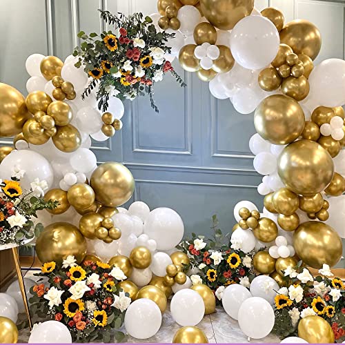 FOTIOMRG 120pcs 5 inch White Balloons, Small White Latex Party Balloons Helium Quality for Birthday Graduation Baby Shower...
