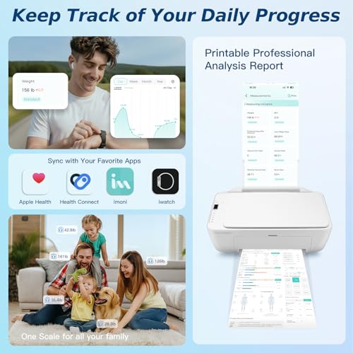 ORCAZE Smart Body Composition Scale for Body Weight, 8 Electrodes Digital Scale with BMI, Body Fat, Muscle Mass, 27 Body C...