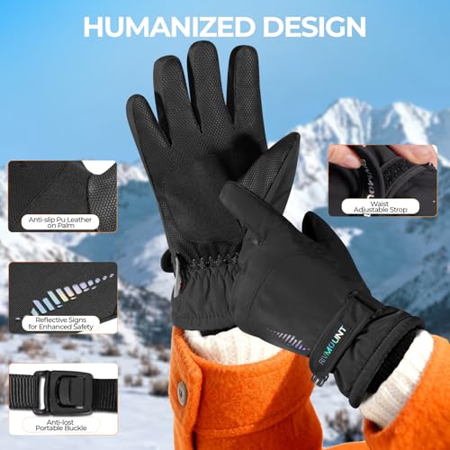 rivmount Kids 3M Winter Ski Snowboarding Snow Gloves Warm Thermal Waterproof Windproof Touchscreen for Boys Girls in Cold ...