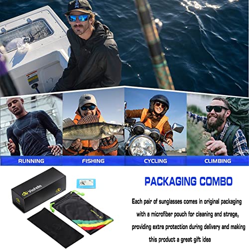 VIAHDA Sports Polarized Sunglasses For Men Cycling Driving Fishing Running Golf Sun Glasses Women 100% UV Protection HD6015