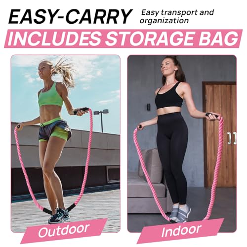 Weighted Jump Rope for Fitness – Heavy Skipping Rope for Women & Adults, Ideal for Home Gym Workouts, Strength Training, W...