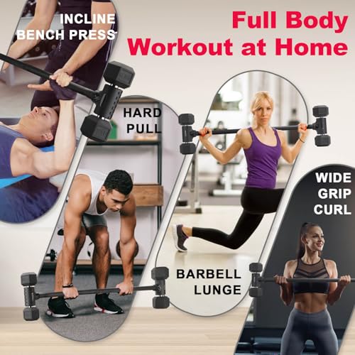 Aspireartisans Dumbbell to Barbell Converter – Adjustable Weights & 200LB Capacity for Home Gym Strength Training