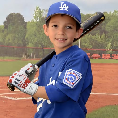 WATSAVPUP Youth Baseball USA Flag Glove American Flag Batting Gloves Comfortable Fit Breathable Durable Lightweight Design...