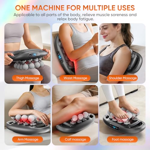 PEMUCEN 16 Head Massage Gun Deep Tissue, Quiet Back Massager for Pain Relief Deep Tissue with 9 Modes and 9 Intensities fo...