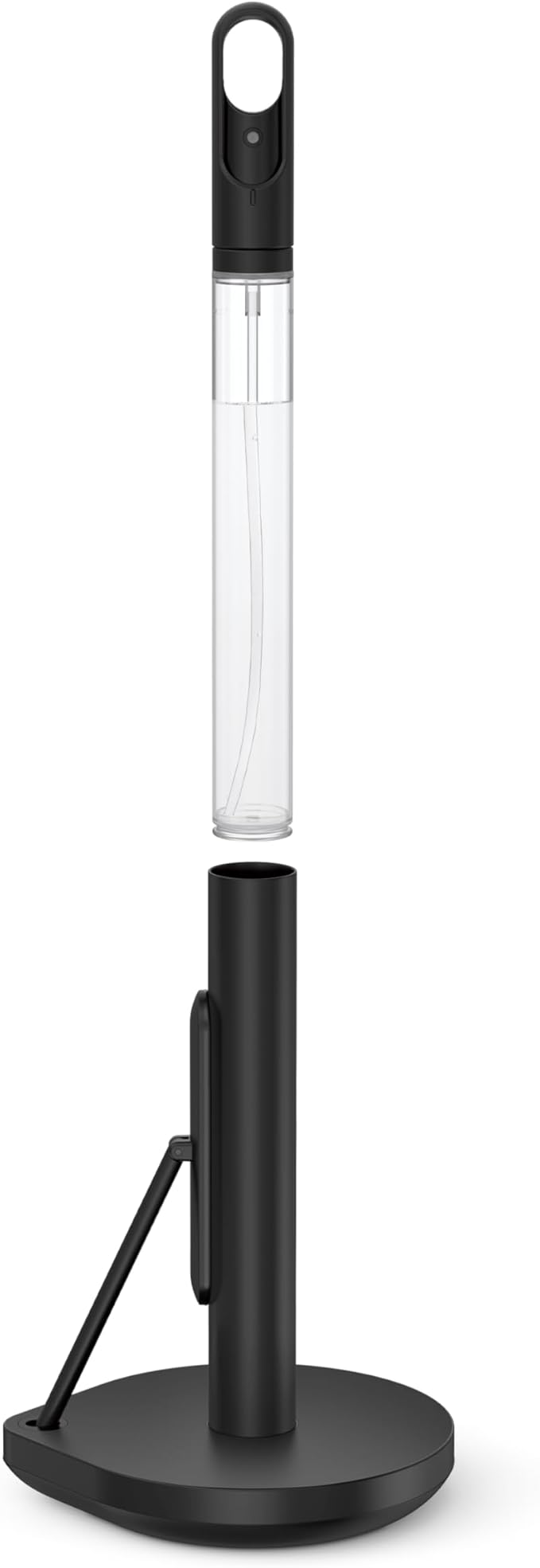simplehuman Standing Paper Towel Holder with Spray Pump, Black Stainless Steel