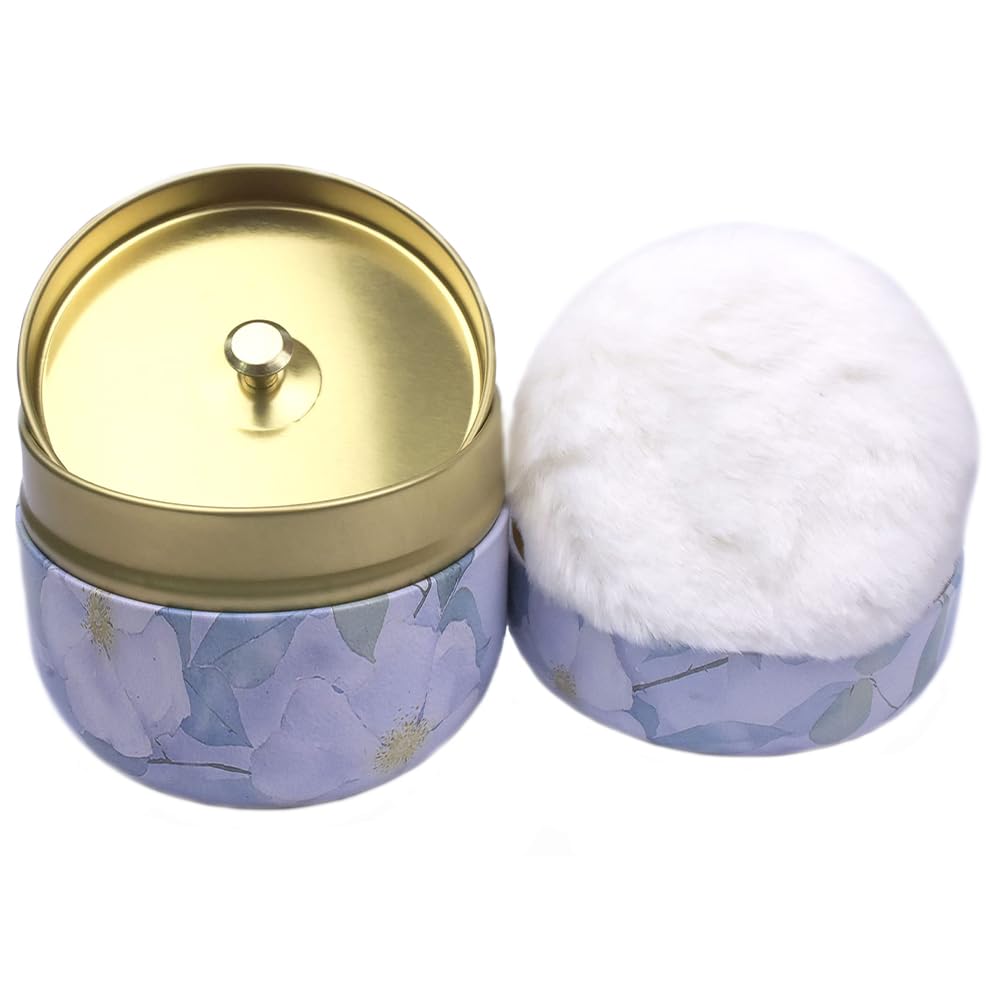 Topwon Powder Case with Powder Puff for Body Powder Container Dusting Powder Case for Baby&Mom (Purple Jasmine)