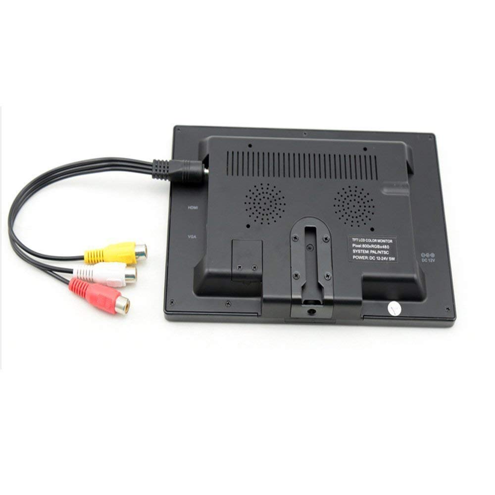 Camecho 9 Inch Lcd Monitor Hd Color Screen, 2 Video Input/Hdmi/Vga, Support Car Backup, Mini Pc Display, Cctv, Home Security, Wi