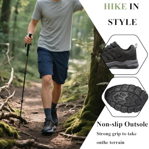 CIVHOM Men's Breathable Outdoor Hiking Shoes, Comfortable Trekking Trail Sneakers for Walking & Adventures