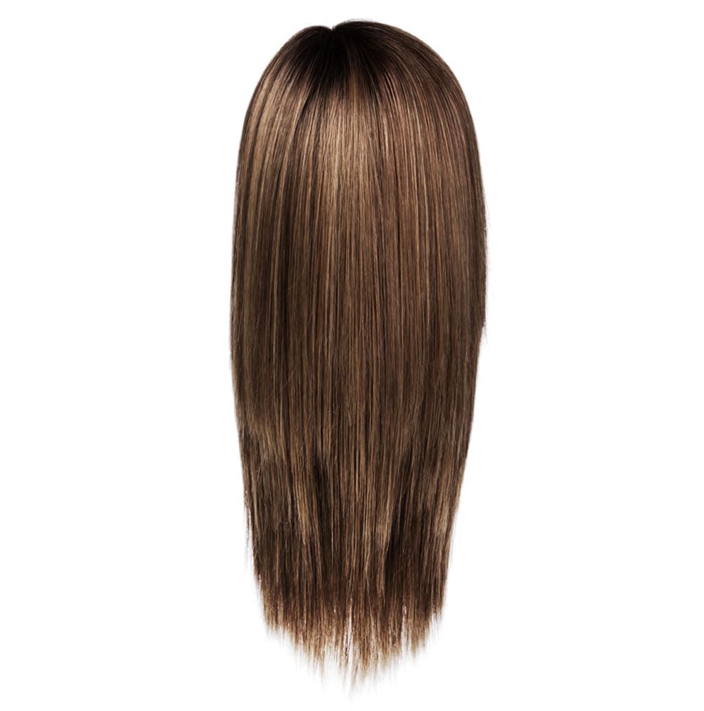 Hair u wear Well Played Long Layered Textured Modern Look Wig, Average Size Cap, SS9/24 Shaded Iced Caf Latte