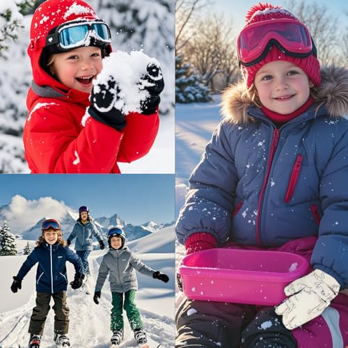 LPMOERA Kids Gloves Winter Toddler Snow Waterproof Gloves Kids Mittens For Boys Girls Ski Glove Warm Thermal Fleece