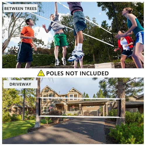 MegaNets Volleyball Net Replacement Heavy Duty Outdoor Volleyball Nets with Steel Cable, 32x3FT Professional Volleyball Ne...