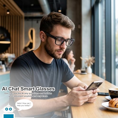 AI Smart Glasses with Color-Change Lenses Bluetooth Glasses for Men Women with Translation 160+Languages Voice Assistant T...