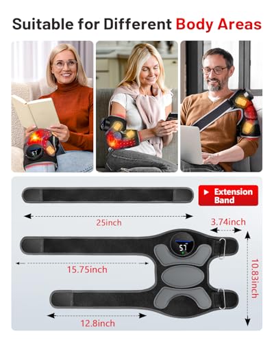 Upgraded PRO Red Light Therapy Knee Brace & 4 Vibration Massage - Rechargeable Controller, 660nm&850nm Red Light Therapy H...