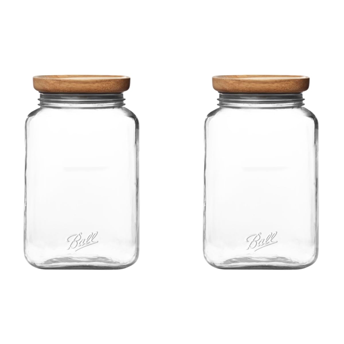 Ball Stack & Store Glass Mason Jars with Wooden Lid, Used for Pantry, Cookies, Flour, Cereal, Rice, Sugar, Tea, Coffee Beans, Sp