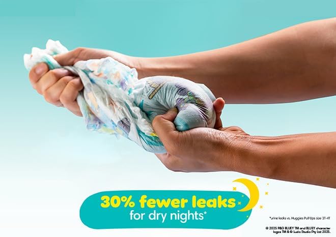 Pampers Training Pants - Easy Ups Boys & Girls Bluey - Size 3T-4T, 124 Count, Children's Potty Underwear (Packaging May Vary)