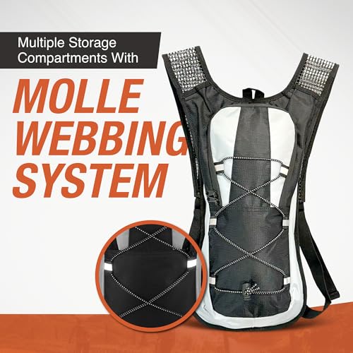 Military-Grade Hydration Backpack, 3L Water Reservoir Pack with Insulated Flow Tube, Tactical Outdoor Gear for Hiking Camp...