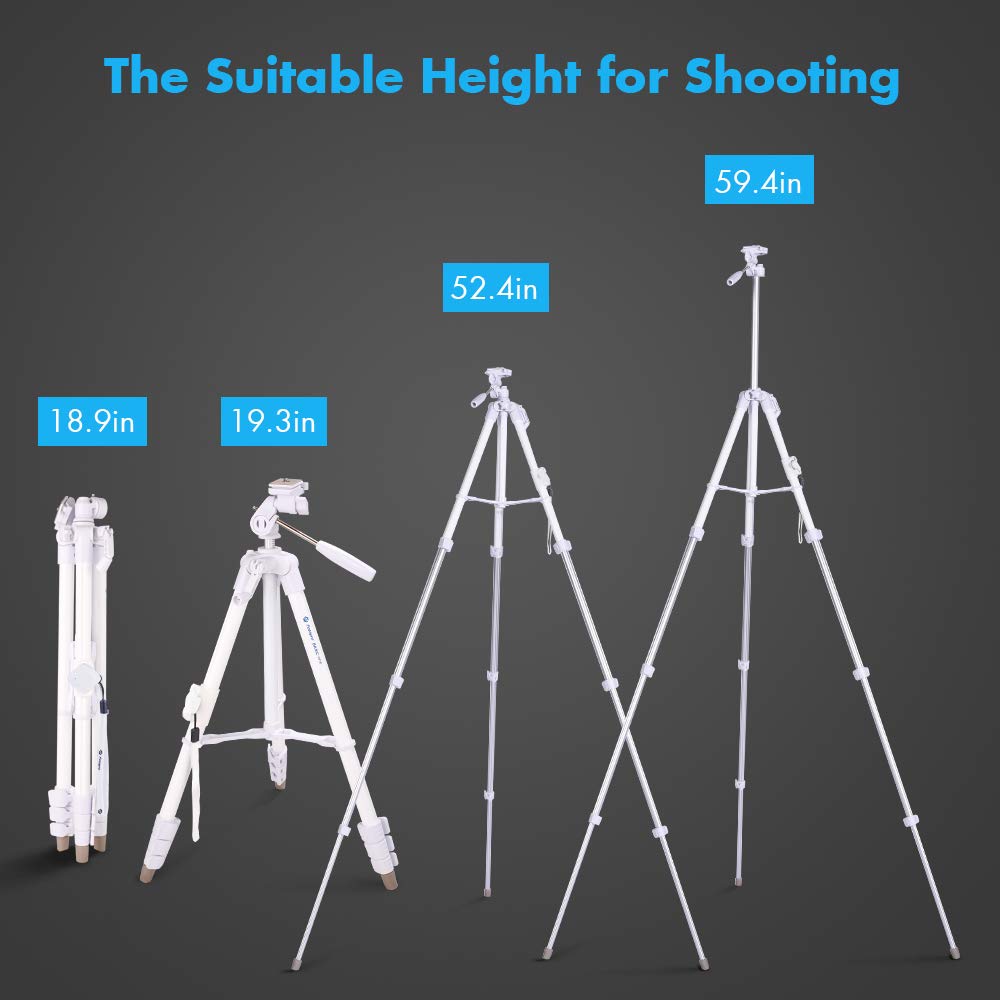 59 Camera Tripod, Fotopro Portable Tripod For Iphone With Bluetooth Remote, Aluminum Video Camera Tripod For Canon Action Came