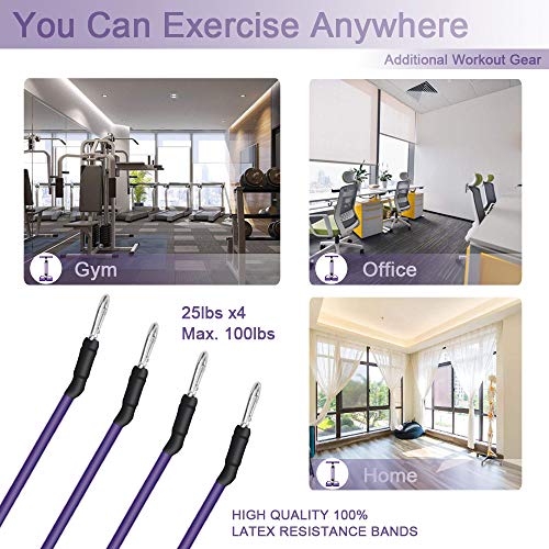 Pedal Resistance Band, 4-Tube Elastic Pull Rope, Sit-up Equipment, Yoga Strap Bodybuilding Expander, Exercise Bands, Fitne...