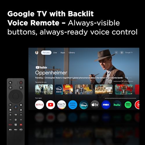 TCL 65 Inch Class T7 Series | 4K QLED HDR | 65T7, 2025 Model | 120HZ-144HZ High Brightness Smart Google TV Dolby Atmos Aud...