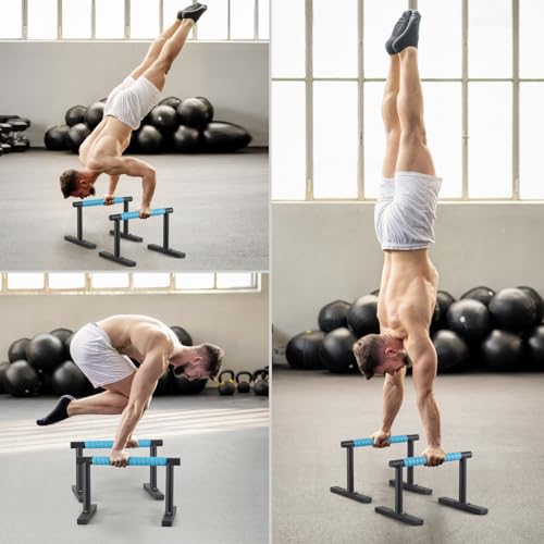 Purife Strength Training Parallettes I-Sit Push Up Bars, Pushup Handles Calisthenics Equipment for Home Workout, Anti-slip...