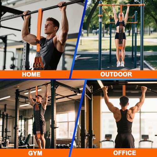 WHATAFIT Pull Up Assistance Bands, Resistance Bands for Pull Up Bar Working Out with Feet Straps ,Adjustable Heavy Duty Pu...