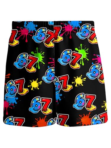 Kids 67 3-Piece Swim Set Rash Guard Quick-Dry Trunks and Cap Birthday Swimwear for Boys 5-12Y