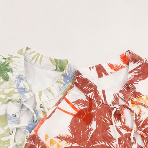 Men's 2 Piece Hawaiian Vacation Outfits Tropical Floral Beach Summer Shorts Sets
