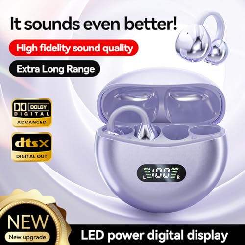 Piluyaa Clip-on Earbuds,Open Ear Earbuds Wireless Bluetooth 5.4, Lightweight Open Ear Headphones with C-Shaped Bridge,Slim...