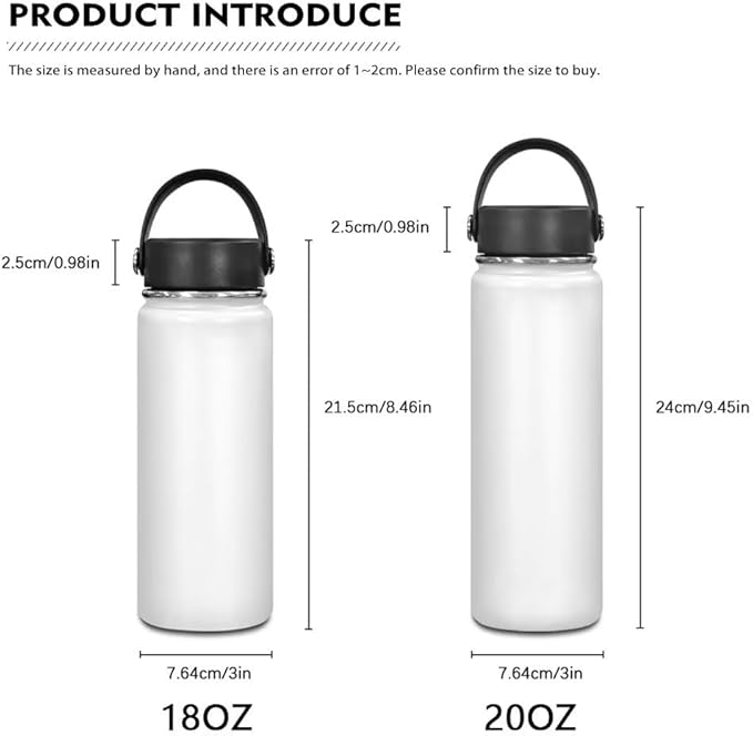 African Princess Insulated Water Bottle 20 oz Stainless Steel Bottle Reusable Wide Mouth African American Girl Water Bottle with Handle Thermal Mug Sports Water American Girl