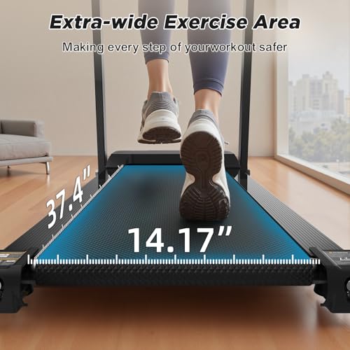 FYC Foldable Treadmill with Handles, Compact Mini Treadmill for Home Small Spaces, Built in APP, 2.5HP Quiet, 300lb Capaci...