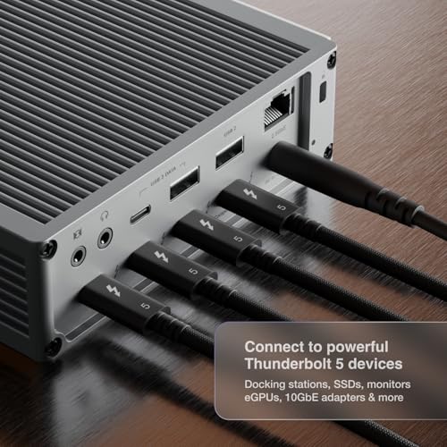 CalDigit Thunderbolt 5 Pro Active Braided Cable - 120Gbps 240W Power Delivery, Compatible with Thunderbolt 3, 4, USB4 Type...