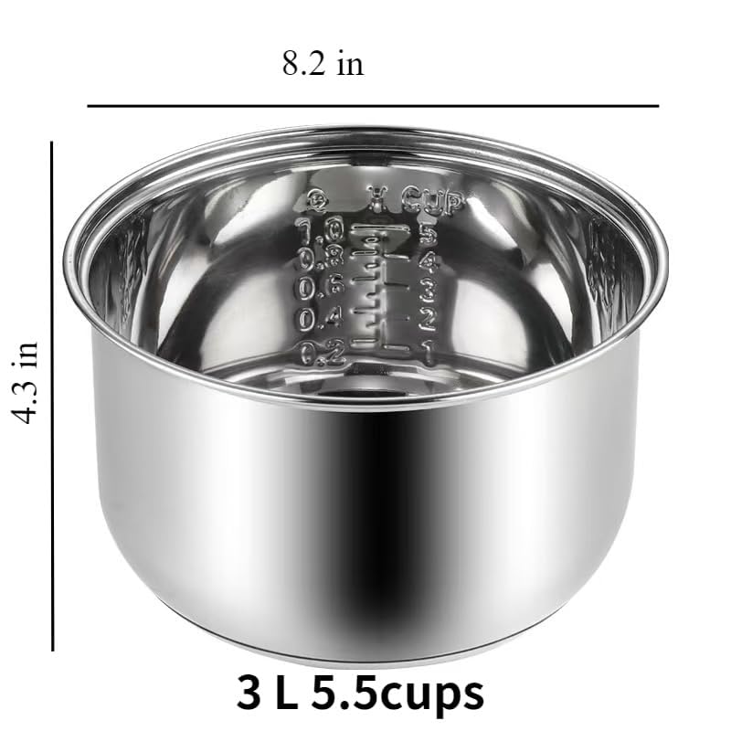 NLOWD Compatible for Zojirushi NS-TSC10 Multi-Cooker Replacement Inner Po (5.5cups) 304 Stainless Steel Rice Cooker Inner Bowl