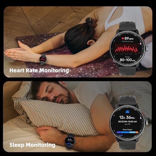 Smart Watch Built-in GPS, Pressure, Altitude, Compass, Smartwatch for Men Fitness Tracker with 1.43" AMOLED Screen Bluetoo...
