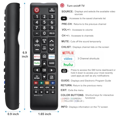 【Pack of 2】 New Universal Remote for All Samsung TV Remote, Replacement Compatible for All Samsung Smart TV, LED, LCD, HDT...