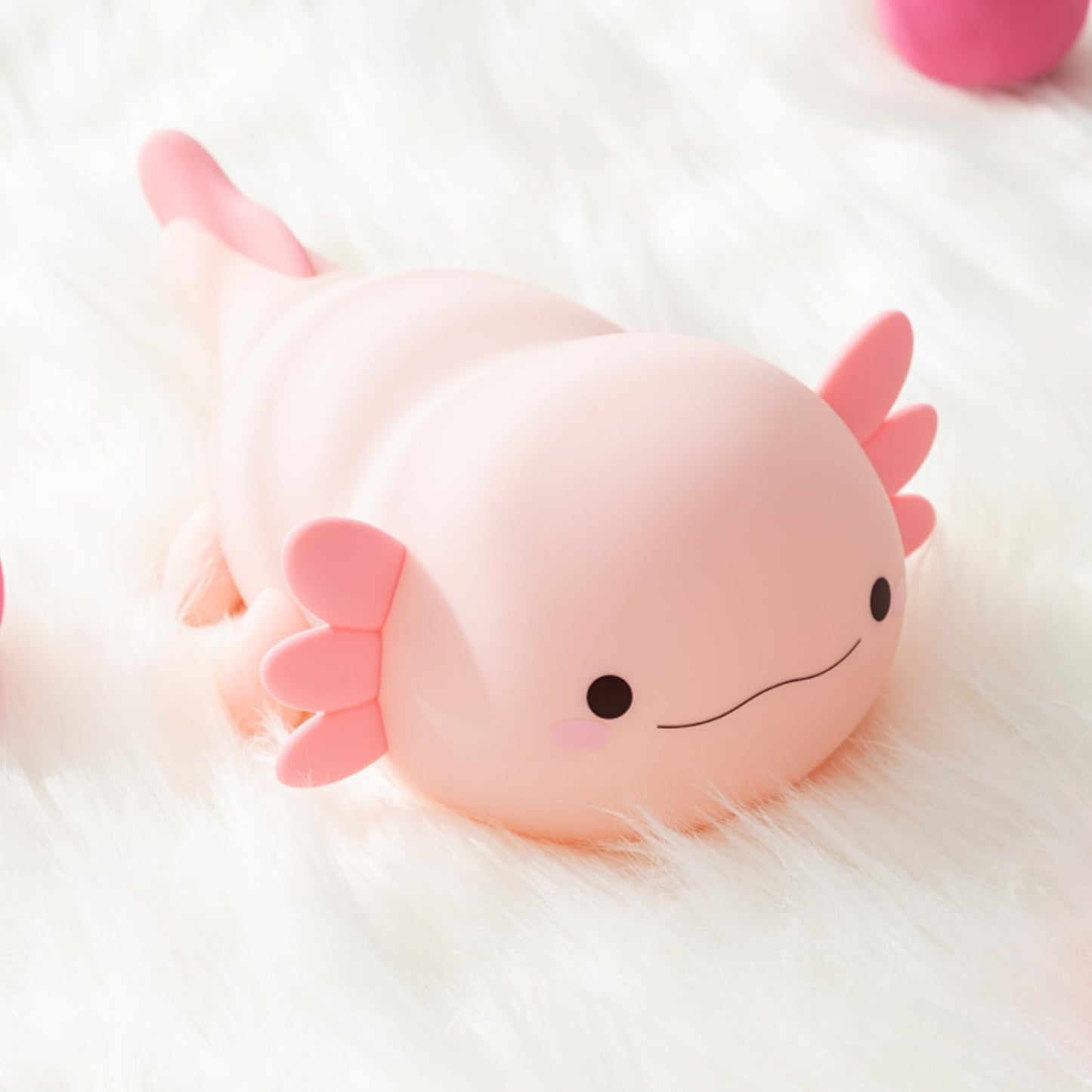 Bestfaith Cute Axolotl Night Light, LED Squishy Night Lamp, Dimmable Nursery Nightlight for Kids, Rechargeable Timer Touch Lamp,