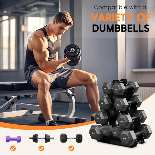 Dumbbell Rack Stand Only | Space-Saving Weight Rack for Home Gym, Hand Weight Rack Dumbbell Storage for Dumbbell Set (3-15...