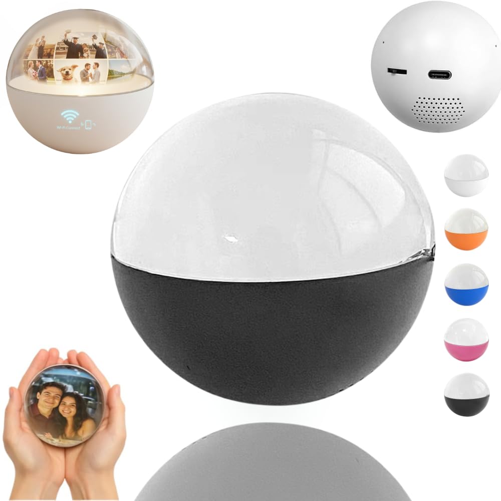 Wireless Memory Orb with 2.7-Inch HD Screen, 3D Crystal Ball Video Player & Speaker - Personalized Memory Sphere Lamp, Unique An