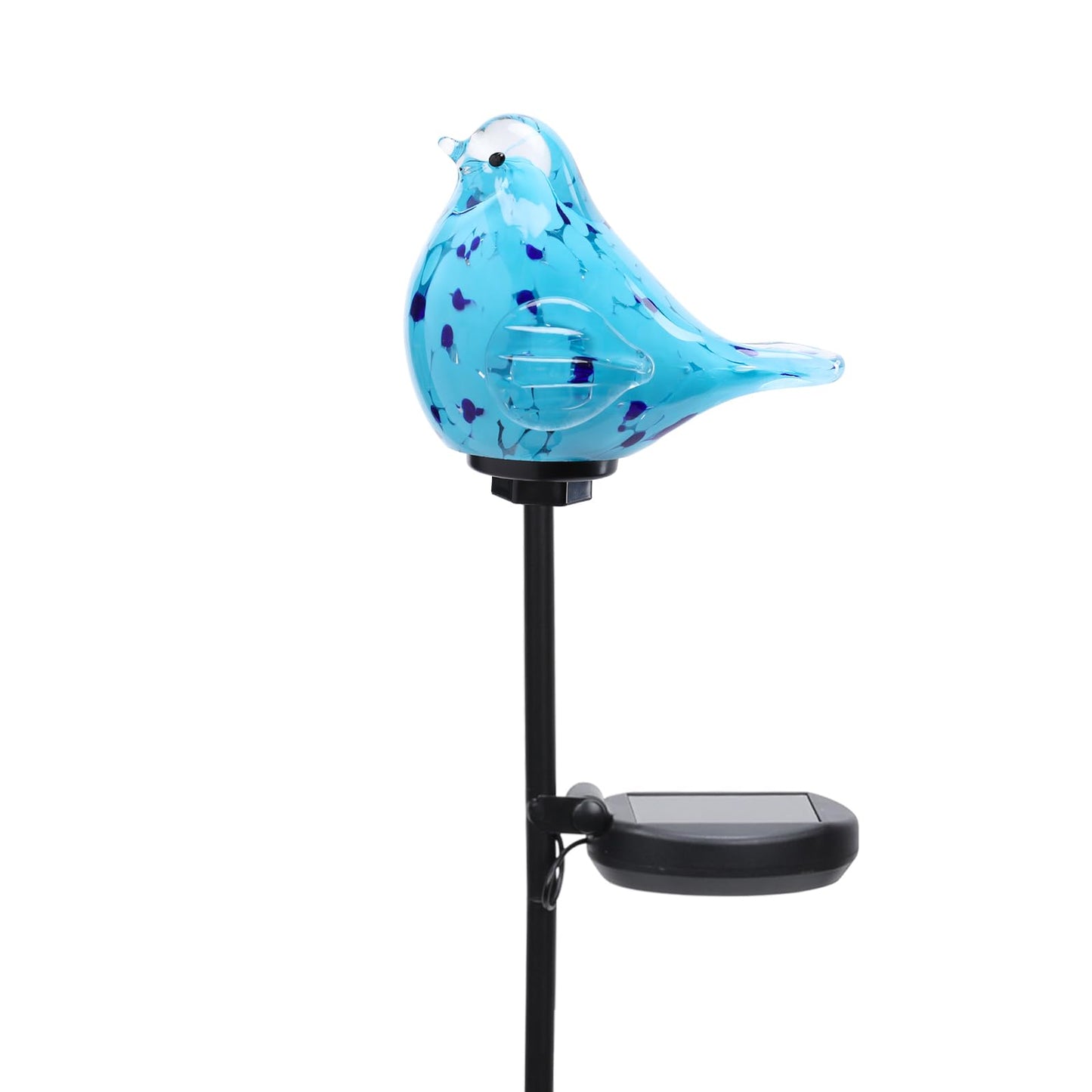Bshine Solar Garden Decoration Outdoor Bluebird Lights Hand Blown Glass Waterproof Solar Light Stake Decorate Paths Pathways Lawns And Yards Art For Mom Gifts