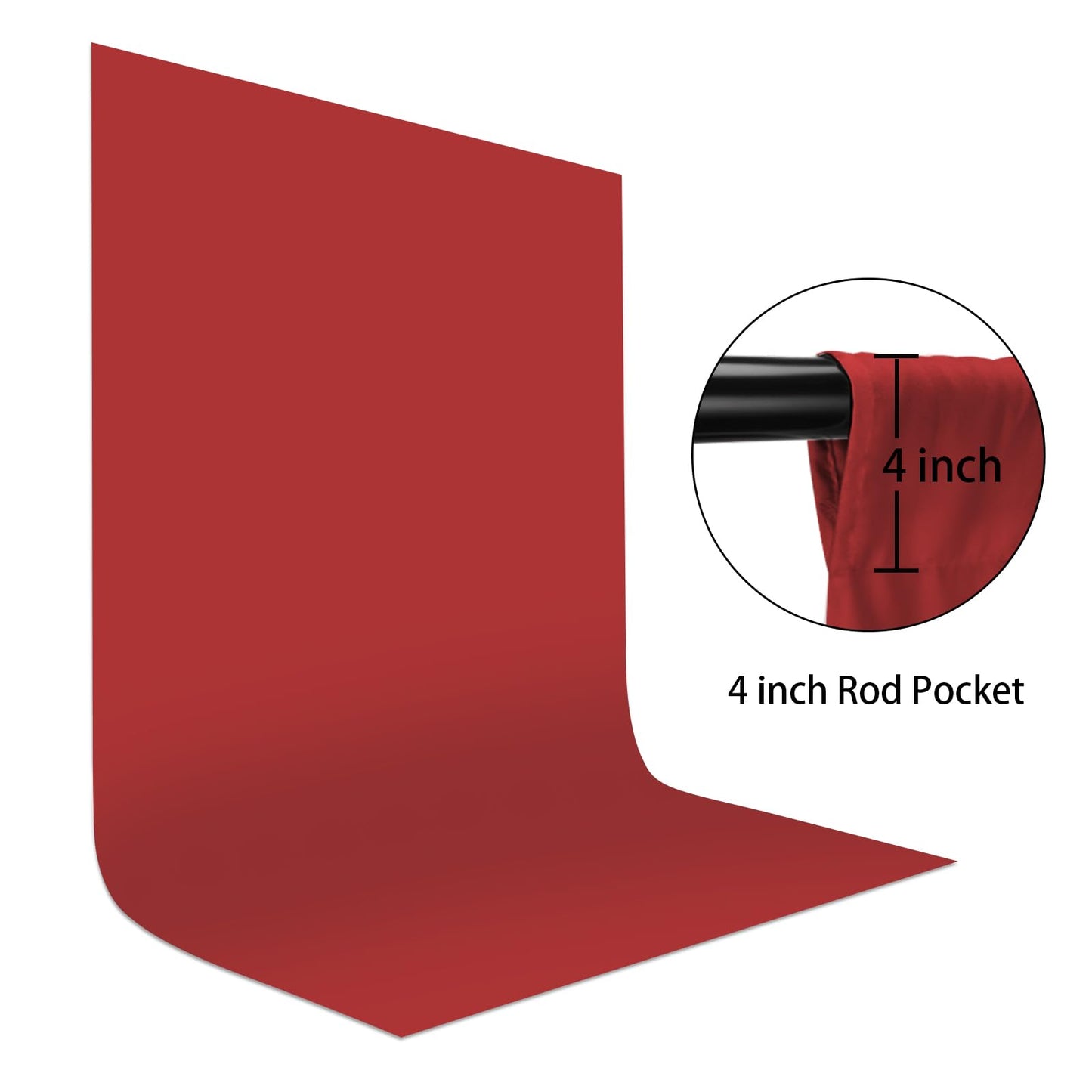 Utebit 6X9Ft Red Photo Backdrop For Photography, Iron-On Red Backdrops Polyester Photography Backdrop For Wedding Ceremony Home