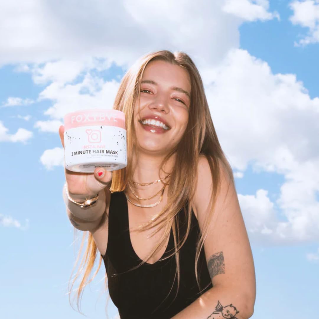 FoxyBae 3-Minute Hair Mask - with Biotin - for Dryness, Damage, Growth - Deep Conditioning, Hydrating, Moisturizing - Insta-Bae