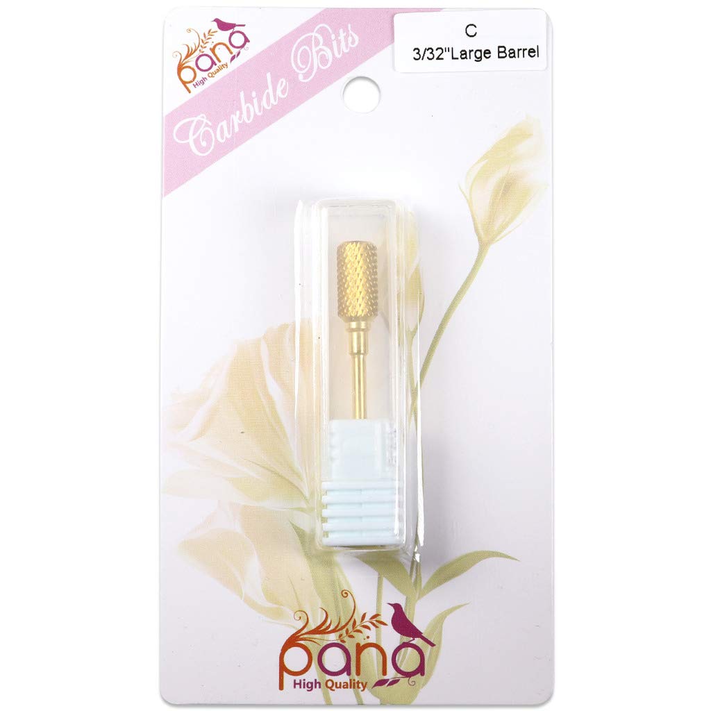 PANA Professional Pana Large Dome Top Barrel Carbide Bit 3/32 Shank Size (Coarse, Gold)