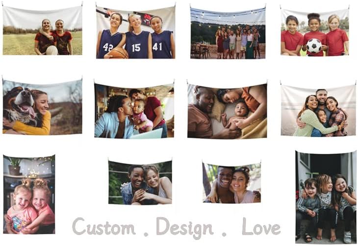 JINJUREN Custom Tapestry Upload Images Banners and Signs Customize For Bedroom 60 * 51inch Horizontal