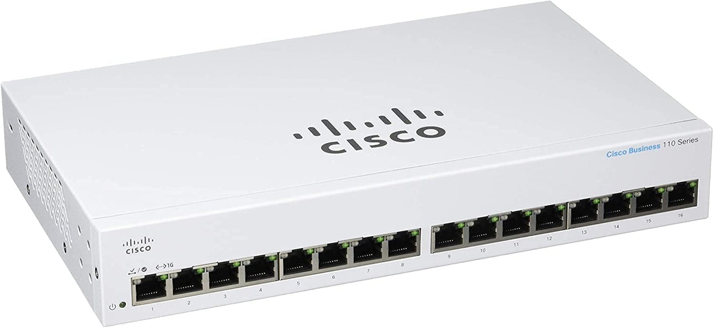 Cisco Business Cbs110-16T Unmanaged Switch | 16 Port Ge | Limited Lifetime Protection (Cbs110-16T-Na)